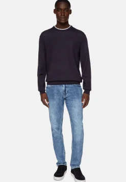 Jeans-Boggi Milano 5 Poches En Denim Clair