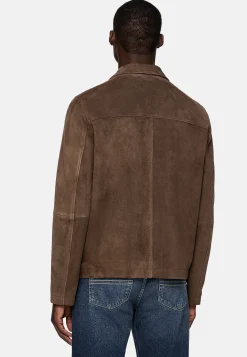 Blousons-Boggi Milano Blouson Aviateur En Daim Véritable Marron