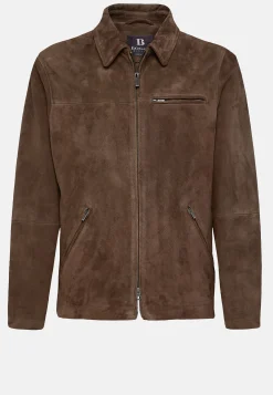Blousons-Boggi Milano Blouson Aviateur En Daim Véritable Marron
