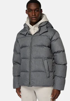 Blousons-Boggi Milano Bomber En Tissu Technique En Plume D'Oie Gris