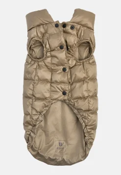 Petwear-Boggi Milano Bomber Pour Chien En Tissu Technique En Plume D'Oie Beige