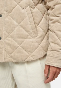 Blousons-Boggi Milano Bomber Rembourré En Velours De Coton Beige