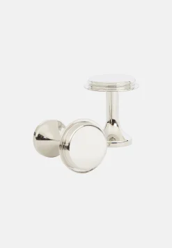Boutons De Manchette-Boggi Milano Boutons De Manchette Ronds Base Lettre Argent