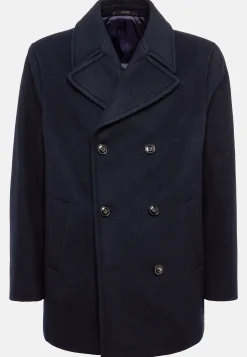 Manteaux-Boggi Milano Caban En Laine bleu marine