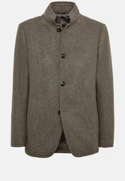 Manteaux-Boggi Milano Caban En Laine Taupe