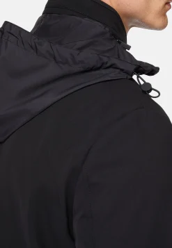Manteaux-Boggi Milano Caban En Tissu Technique BTech Noir