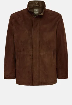 Blousons-Boggi Milano Caban Matelassé En Daim Véritable Marron