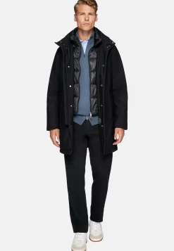 Blousons-Boggi Milano Car Coat En Tissu Technique Rembourré bleu marine