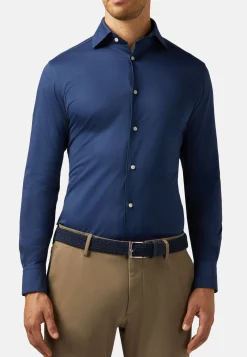 Ceintures-Boggi Milano Ceinture Tressée Extensible En Viscose Mélangée bleu marine