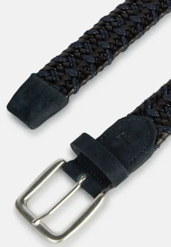 Ceintures-Boggi Milano Ceinture Tressée Extensible En Cuir Mélangé bleu marine
