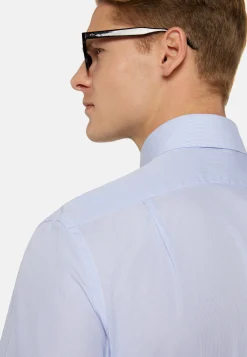 Chemises Habillées-Boggi Milano Chemise À Rayures En Coton Regular Fit Bleu clair