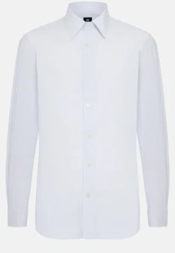 Chemises Habillées-Boggi Milano Chemise À Rayures En Coton Regular Fit Bleu clair