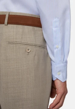 Chemises Habillées-Boggi Milano Chemise À Rayures En Coton Dobby Regular Fit Bleu clair