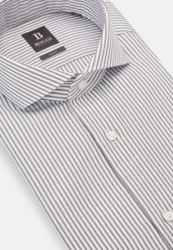Chemises Habillées-Boggi Milano Chemise À Rayures En Sergé De Coton Slim Fit