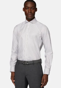 Chemises Habillées-Boggi Milano Chemise À Rayures En Sergé De Coton Slim Fit