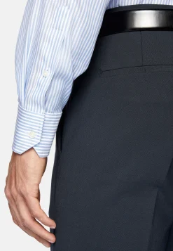 Chemises Habillées-Boggi Milano Chemise À Rayures En Sergé De Coton Regular Fit Bleu clair