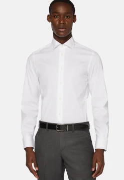 Chemises Habillées-Boggi Milano Chemise he En Coton Extensible Slim Fit Blanc