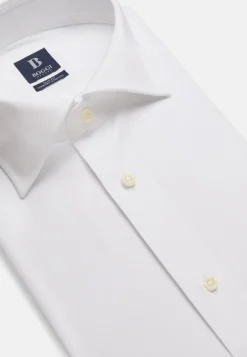 Chemises Habillées-Boggi Milano Chemise he En Coton Extensible Slim Fit Blanc
