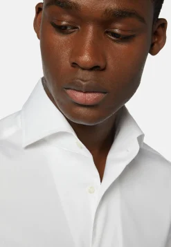 Chemises Habillées-Boggi Milano Chemise he En Coton Pinpoint Regular Fit Blanc