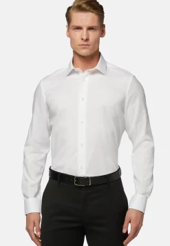 Chemises Habillées-Boggi Milano Chemise he En Coton Pinpoint Slim Fit Blanc
