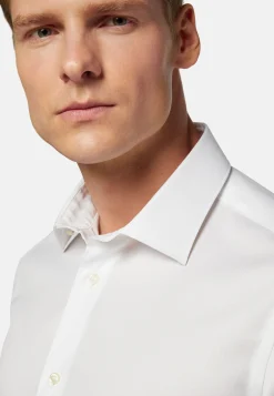 Chemises Habillées-Boggi Milano Chemise he En Coton Pinpoint Slim Fit Blanc