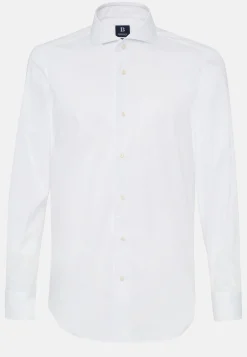 Chemises Habillées-Boggi Milano Chemise he En Coton Nylon Extensible Slim Blanc
