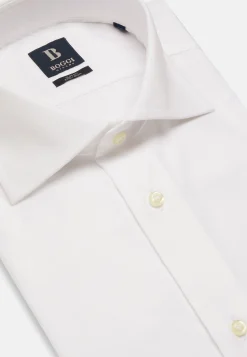 Chemises Habillées-Boggi Milano Chemise Blanche Pin Point En Coton Slim Fit