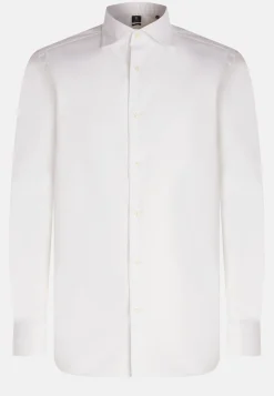 Chemises Habillées-Boggi Milano Chemise Blanche Pin Point En Coton Regular Fit