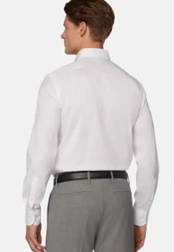 Chemises Habillées-Boggi Milano Chemise Blanche Pin Point En Coton Regular Fit