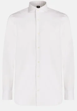 Chemises Habillées-Boggi Milano Chemise Blanche Pin Point En Coton Slim Fit