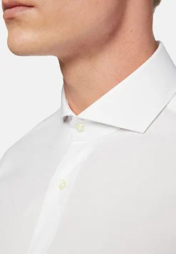 Chemises Habillées-Boggi Milano Chemise Blanche Pin Point En Coton Slim Fit