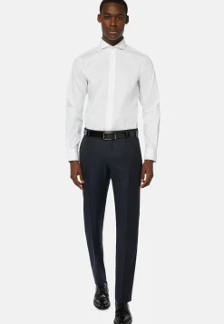 Chemises Habillées-Boggi Milano Chemise Blanche Pin Point En Coton Regular Fit