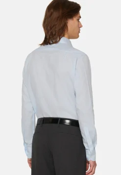 Chemises Habillées-Boggi Milano Chemise En Coton Dobby Regular Fit Bleu clair