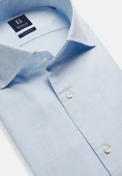 Chemises Habillées-Boggi Milano Chemise En Coton Dobby Regular Fit Bleu clair