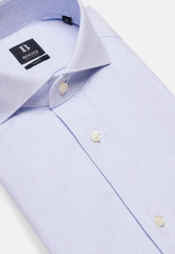 Chemises Habillées-Boggi Milano Chemise En Coton Dobby Slim Fit Bleu clair