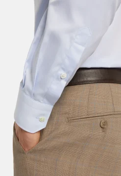 Chemises Habillées-Boggi Milano Chemise En Sergé De Coton Regular Fit Bleu clair