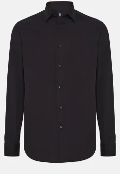 Chemises Habillées-Boggi Milano Chemise Bleu Marine En Coton Extensible Slim Fit