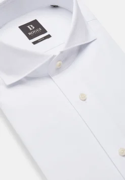 Chemises Habillées-Boggi Milano Chemise En Coton Nylon Extensible Slim Fit Blanc