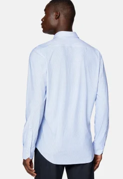 Chemises Décontractée-Boggi Milano Chemise En Nylon Extensible Slim Fit Bleu clair