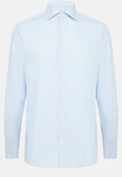 Chemises Habillées-Boggi Milano Chemise En Sergé De Coton Slim Fit Bleu clair