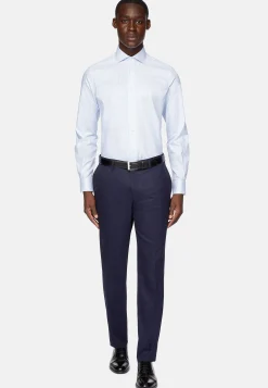 Chemises Habillées-Boggi Milano Chemise En Sergé De Coton Regular Fit Bleu clair