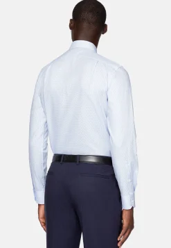 Chemises Habillées-Boggi Milano Chemise En Sergé De Coton Regular Fit Bleu clair