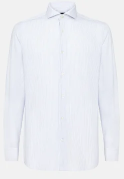 Chemises Habillées-Boggi Milano Chemise En Sergé De Coton Regular Fit Bleu clair