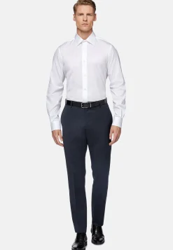 Chemises Habillées-Boggi Milano Chemise En Sergé De Coton Regular Fit Blanc