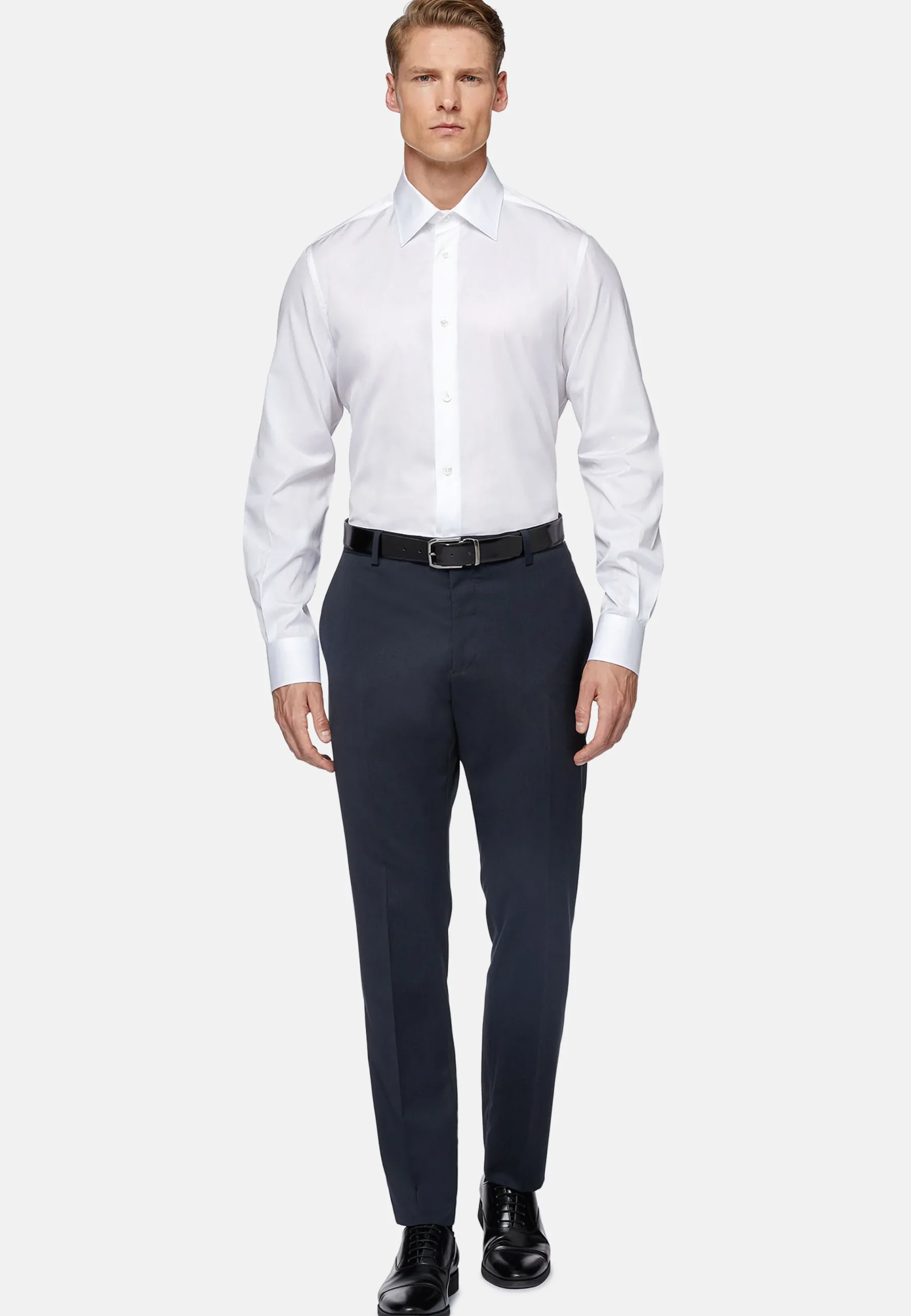 Chemises Habillées-Boggi Milano Chemise En Sergé De Coton Regular Fit Blanc