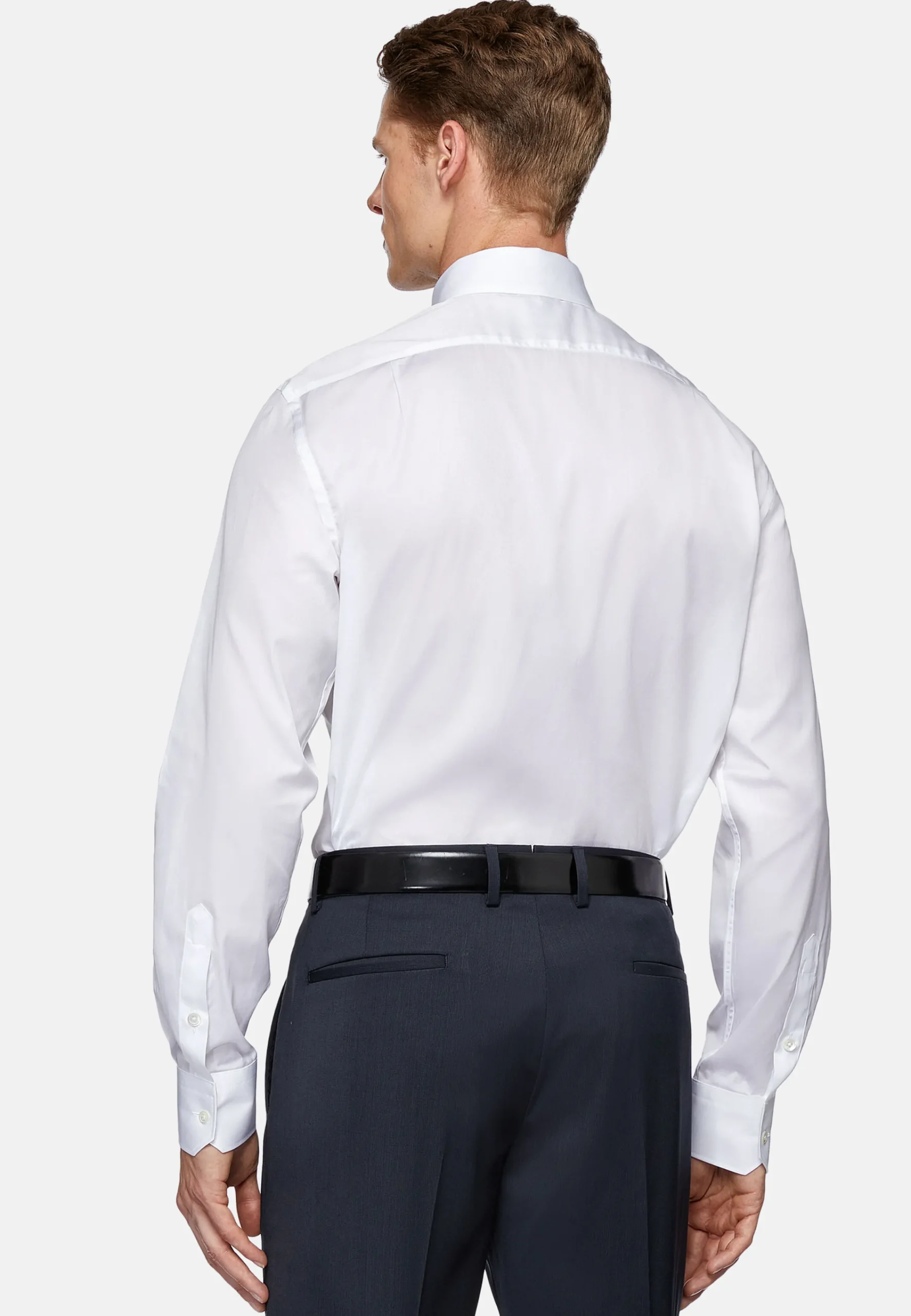 Chemises Habillées-Boggi Milano Chemise En Sergé De Coton Regular Fit Blanc