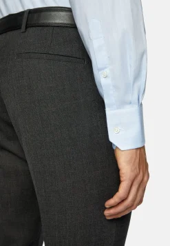 Chemises Habillées-Boggi Milano Chemise En Sergé De Coton Slim Fit Bleu clair