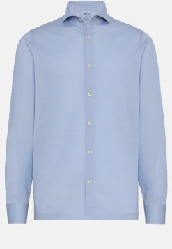 Chemises Polo-Boggi Milano Chemise Polo En Piqué Fil D'Écosse Coupe Slim Bleu clair