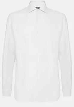 Chemises Habillées-Boggi Milano Chemise Rayée En Coton Dobby Regular Fit Bleu clair