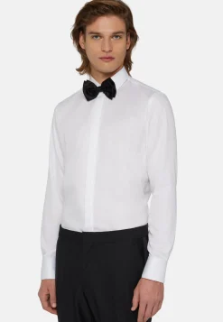 Chemises Habillées-Boggi Milano Chemise Slim Fit En Satin De Coton Blanc